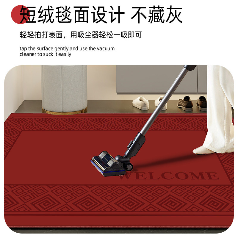 红色地垫级感玄关防滑垫免洗擦大门口进门垫裁剪