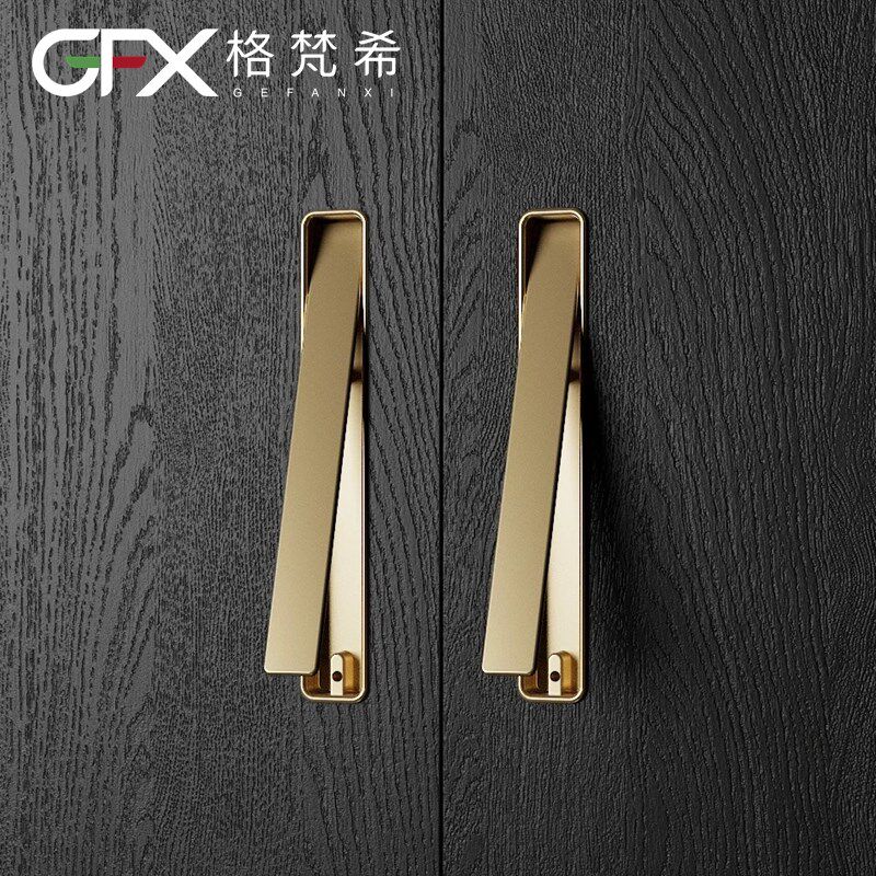竖暗拉手黑灰白色现代厨门推拉移门抽屉挖槽把手