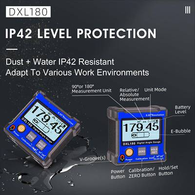 高精度电子倾角仪盒角度尺迷你水平尺带磁大屏LCD坡度仪DXL180