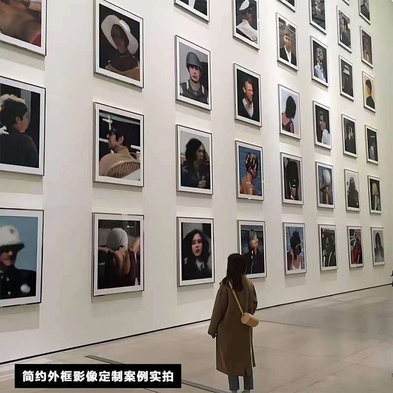 全家福宝宝婚纱照片放大挂墙油画布框画防水免打饰
