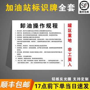 卸油操作规程加油站进站须知罐区摩加油区卸油禁止吸烟限速标识油