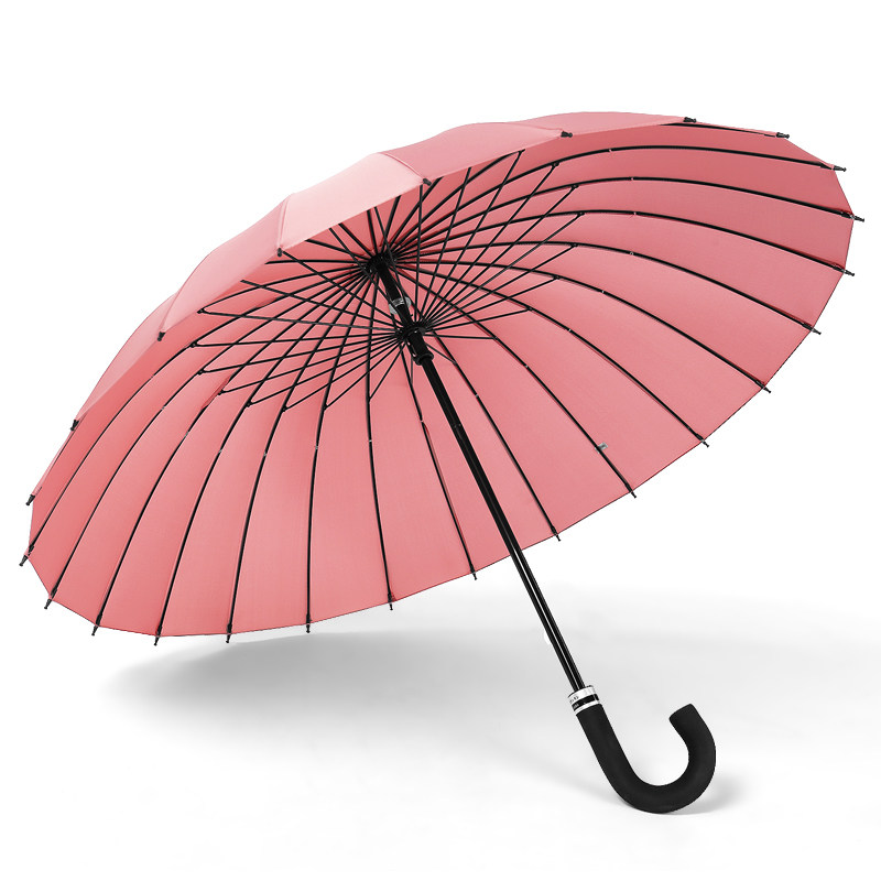 骨遇水男女超大防风纯色长雨伞广告礼品印字