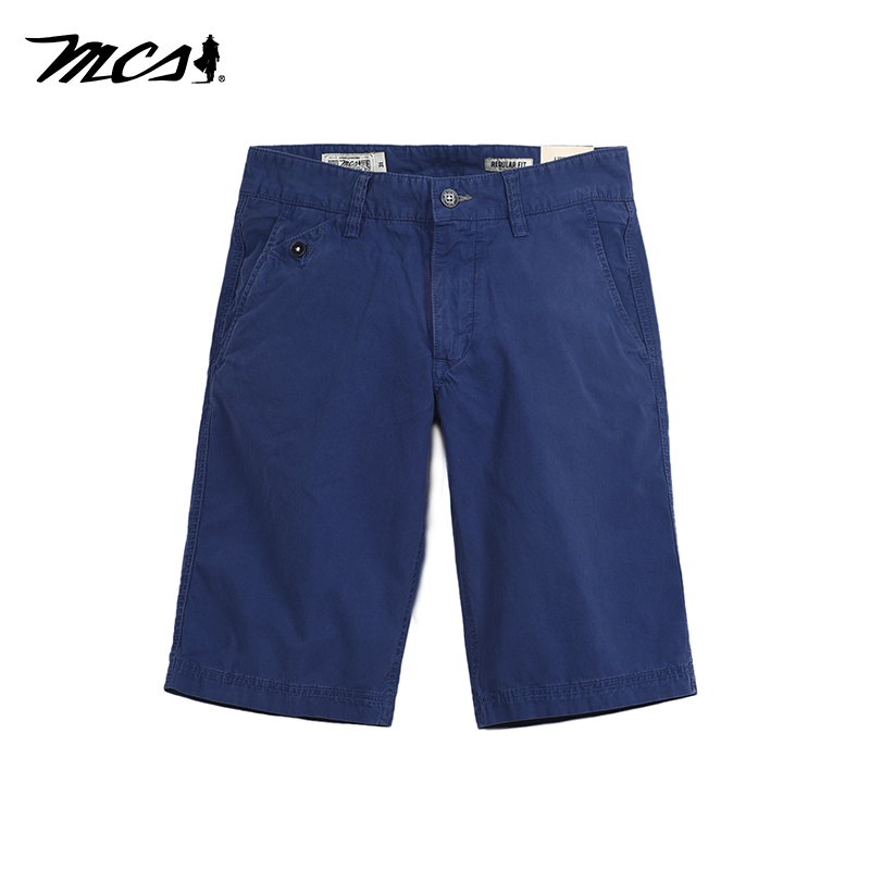 MCS纯棉透气直筒休闲通勤短裤男