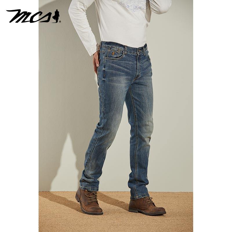 MCS源自万宝路休闲直筒牛仔裤男