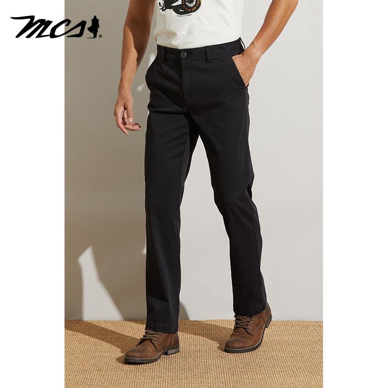 MCS男装源自万宝路秋冬款男士时尚百搭长裤棉混纺斜插袋休闲裤