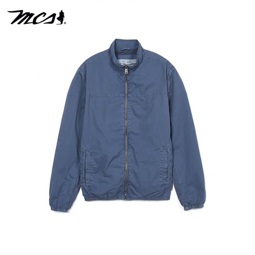 MCS纯棉立领休闲通勤夹克外套男