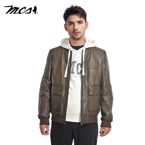 MCS棒球领MA-1飞行员羽绒皮衣男