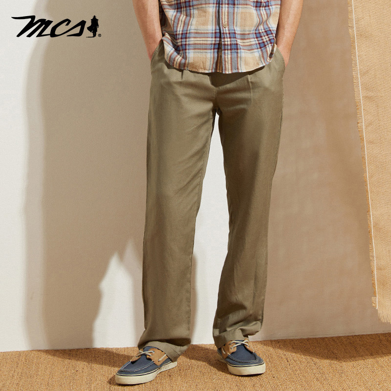 MCS宽松直筒舒适透气春夏休闲裤