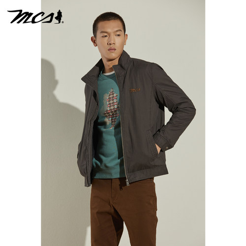 MCS合身版工装立领纯棉夹克外套