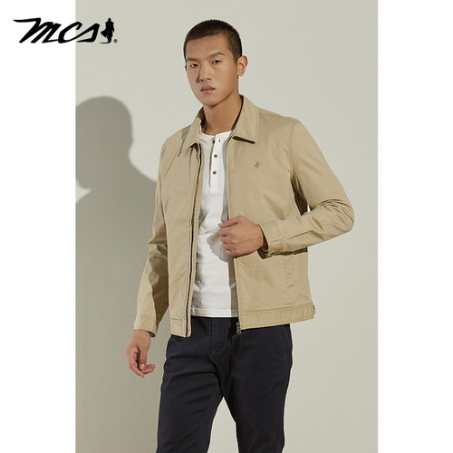 mcs美式复古夹克翻领基本款外套