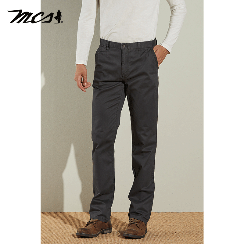 mcs秋冬时尚商务合身直筒休闲裤