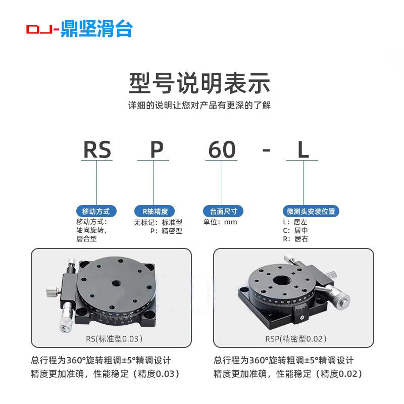 r轴手动旋转台S/RSP40/60/RPG1/ELF0光学精滑密微调平R台分度盘