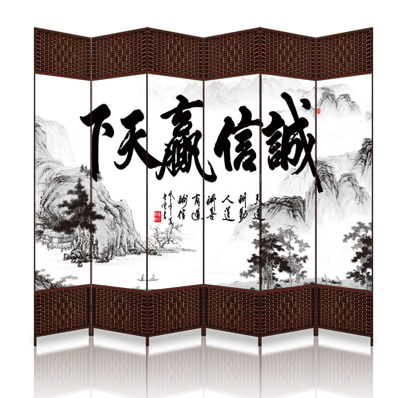 屏风墙客厅布艺屏障卧室现代折屏帘遮挡