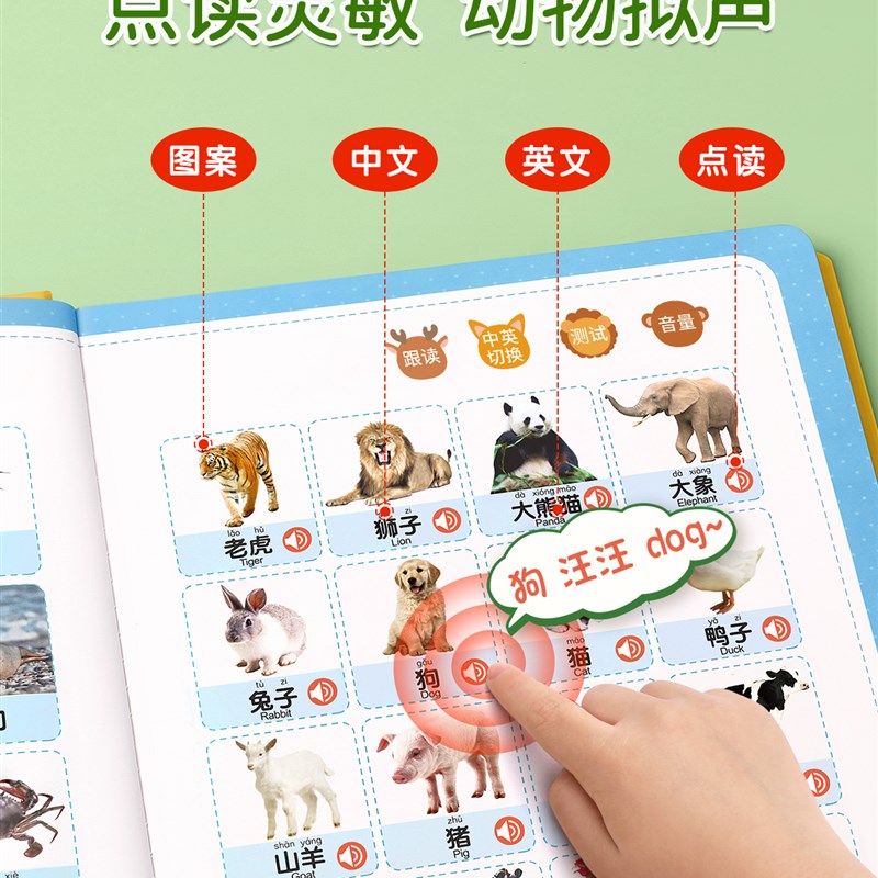 会说话的早教声书宝宝点读发声读物幼儿启蒙认知小孩看图识物