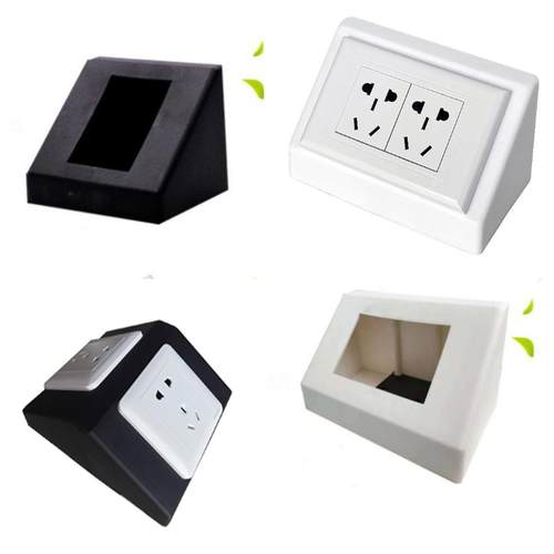 三角形pp插座五孔底盒实验台室专用黑白色斜式六孔岛式塔式行动电