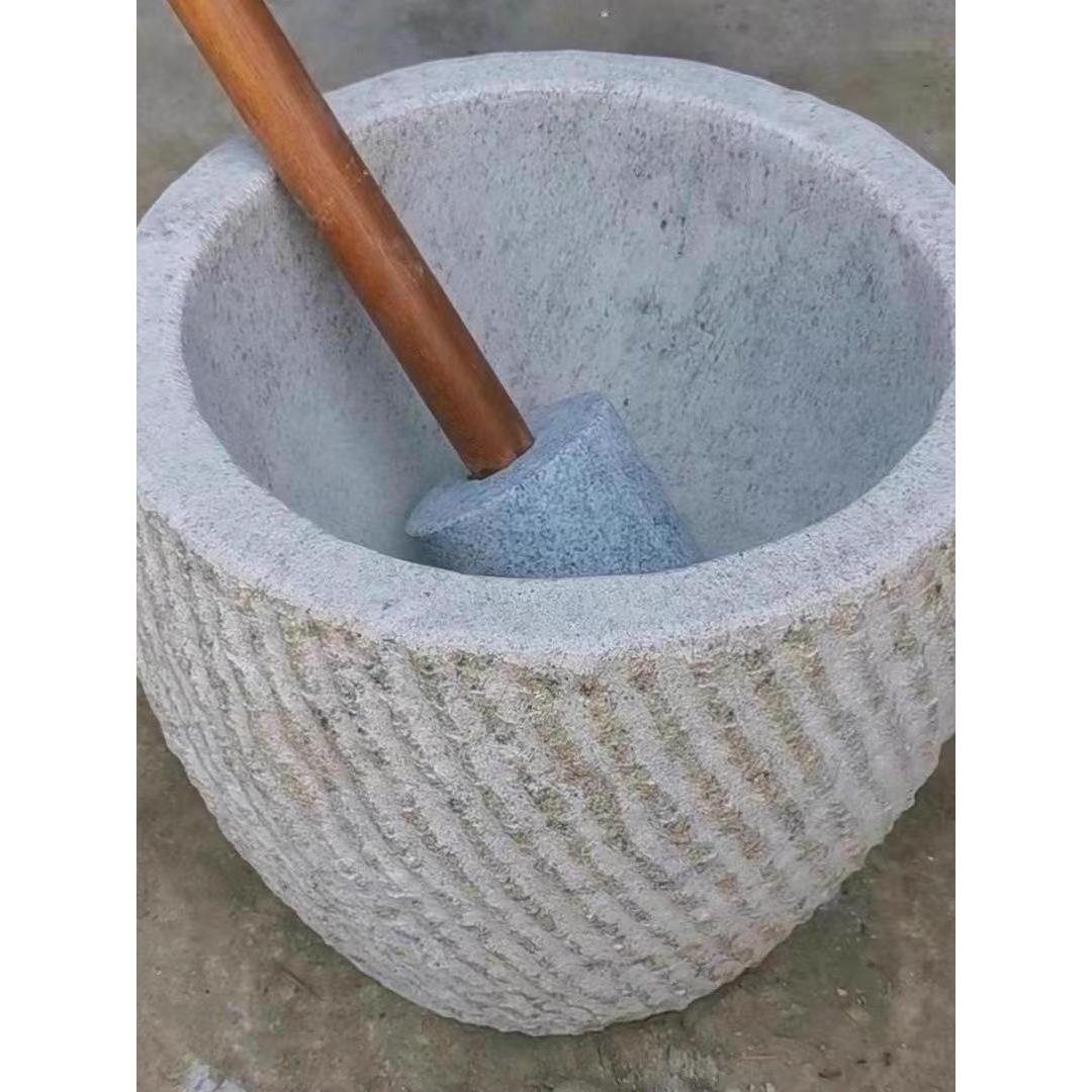 打糍粑石臼石对窝捣辣椒打糕工具年糕农村老对窝曲阳石雕