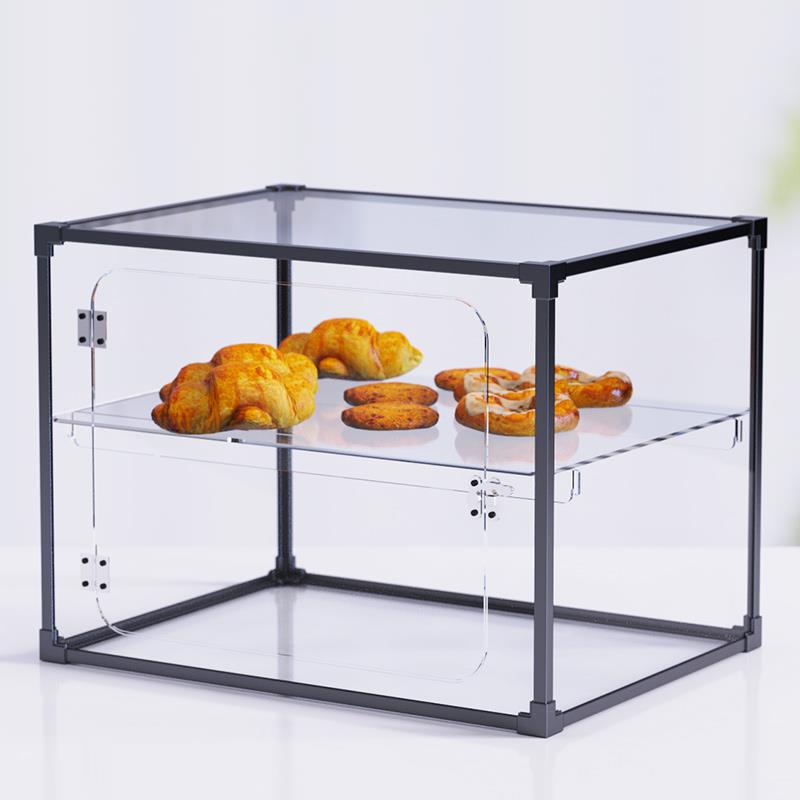 分层面包展示柜桌面柜蛋糕展示柜面包架子烘焙架合金框透明面包柜