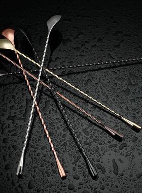 酒吧灵魂美式细螺纹水滴型系列不锈钢调酒棒长吧勺BarSpoon调酒勺