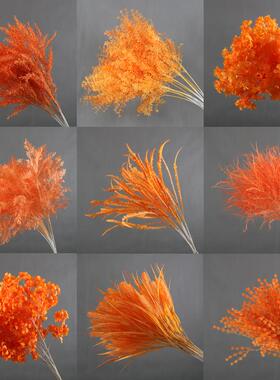 婚庆仿真橙色系花材秋色婚礼堂布置假花插花路引花装饰黄色绢花艺