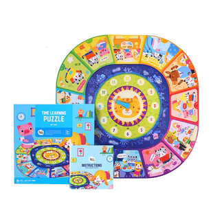 美乐童年儿童拼图色彩时钟形状认知低龄幼儿早教启蒙教具玩具
