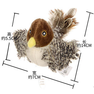 会叫的小鸟猫玩具自嗨耐咬猫咪喜欢的毛绒老鼠贵为发声小耗子麻雀