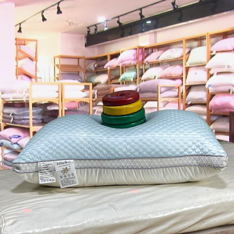 高枕头 加厚加高豆豆纤维按摩特高超厚肥胖人枕靠背不塌陷不变形