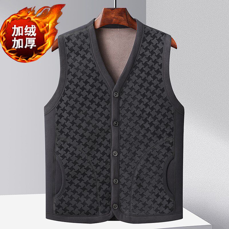 冬季中老年人加绒棉马甲男士德绒保暖披肩老人纽扣外套开衫爷爷装,男装,常规马甲,淘宝优惠券,粉丝福利购,淘宝优惠卷
