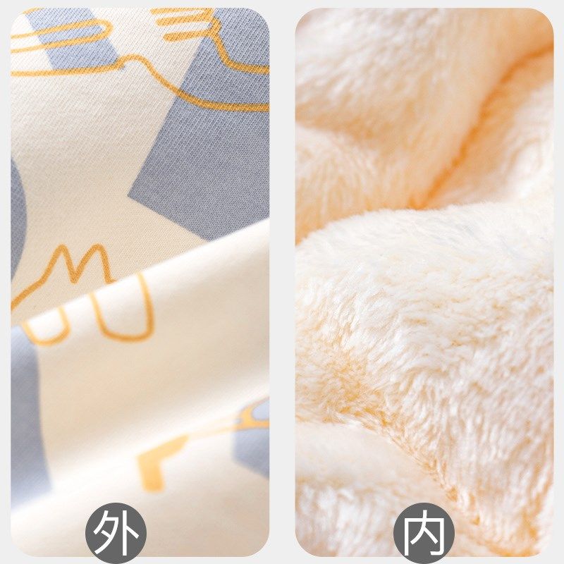 宝宝睡袍秋冬纯棉男女童连帽睡袋防踢家居服保暖拉链睡裙婴儿睡衣