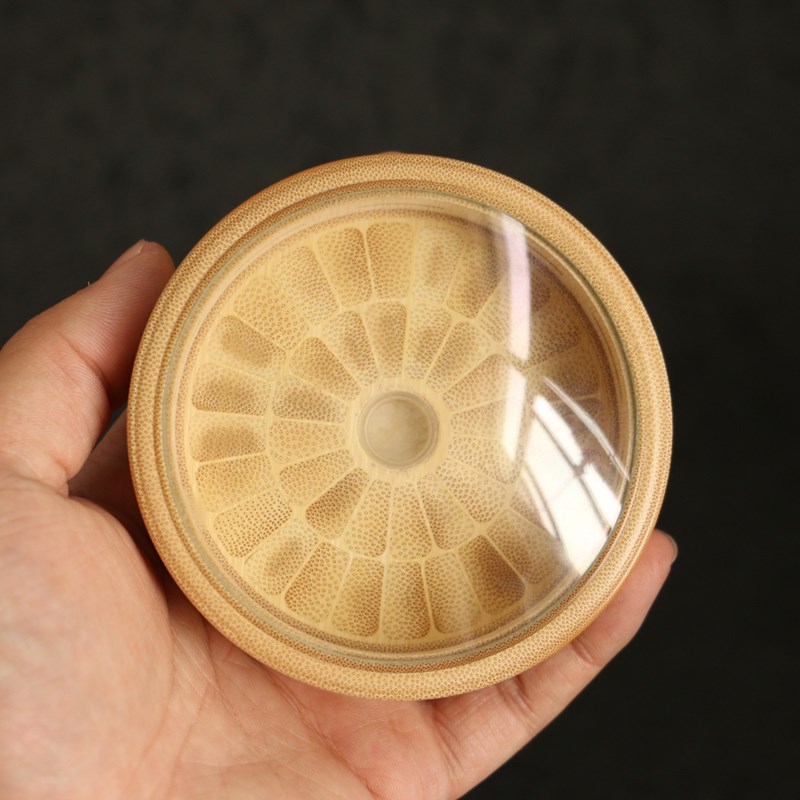 精工镶嵌老玉竹大万体竹蛉黄蛉鸣虫盒叫罐收藏送礼竹制拼花鸣虫盒