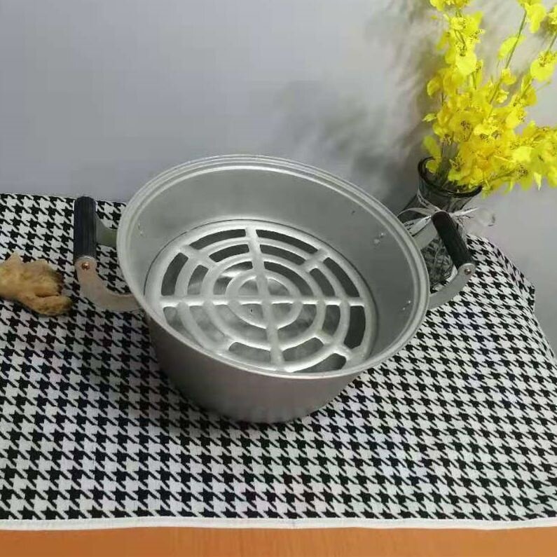 加厚老式家用铸铝蒸锅32CM36CM40CM双篦吕锅汤锅蒸馒头包子锅