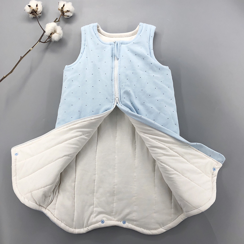 宝宝手工纯棉花防踢被纯棉婴幼儿秋冬夹棉儿童加厚大童背心式睡袋