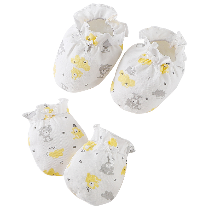 新生婴儿防抓脸手套036个月春秋夏季初生宝宝薄款护手脚套