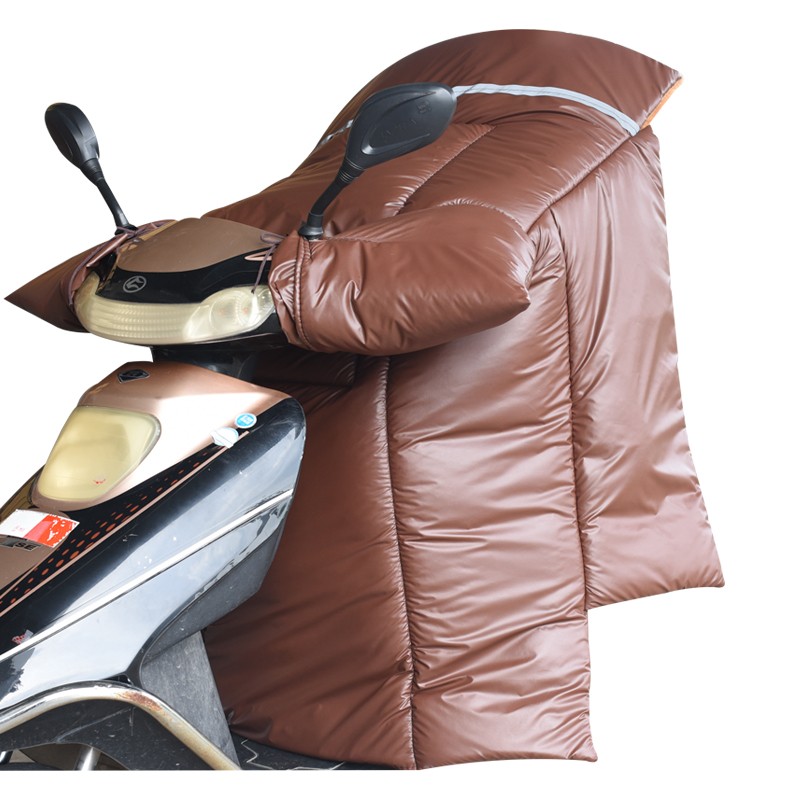 踏板摩托车电动车挡风被冬季保暖加大加厚侧护PU皮防雨水男女通用