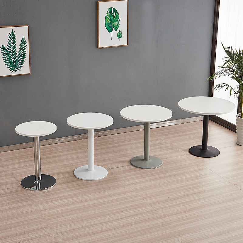 白色展会桌椅一桌四椅店铺创意接待休闲洽谈组合会客小圆桌方桌