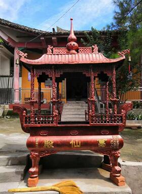 铸铁大型香炉铸造生铁户外仿古插香炉寺庙龙柱带盖室外烧纸插香炉