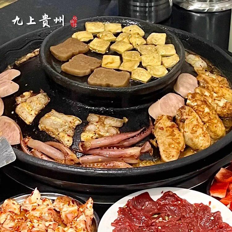 叹砂贵州双层烙锅织金老式罗锅纯手工土砂锅中式陶土煎锅烤盘商用