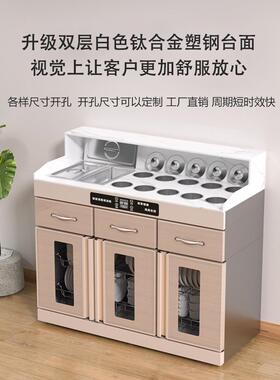 鑫泓商用火锅店调料台消毒柜一体自助火锅饭店不锈钢餐柜酱料台