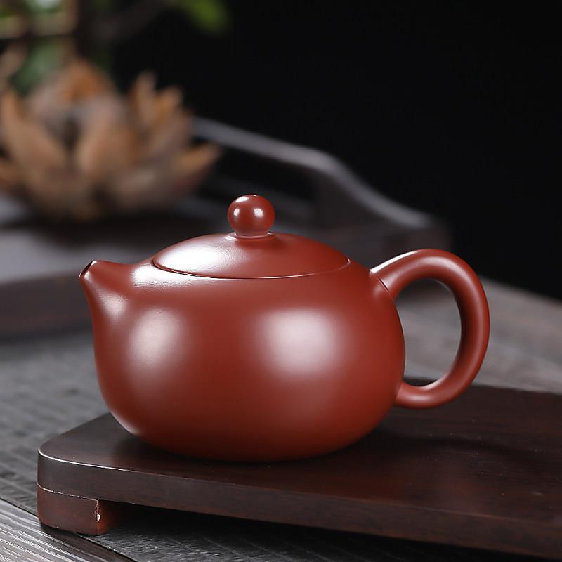 紫砂茶壶半手工功夫壶大容量家用单壶茶具泡茶壶纯色中式红色朱泥