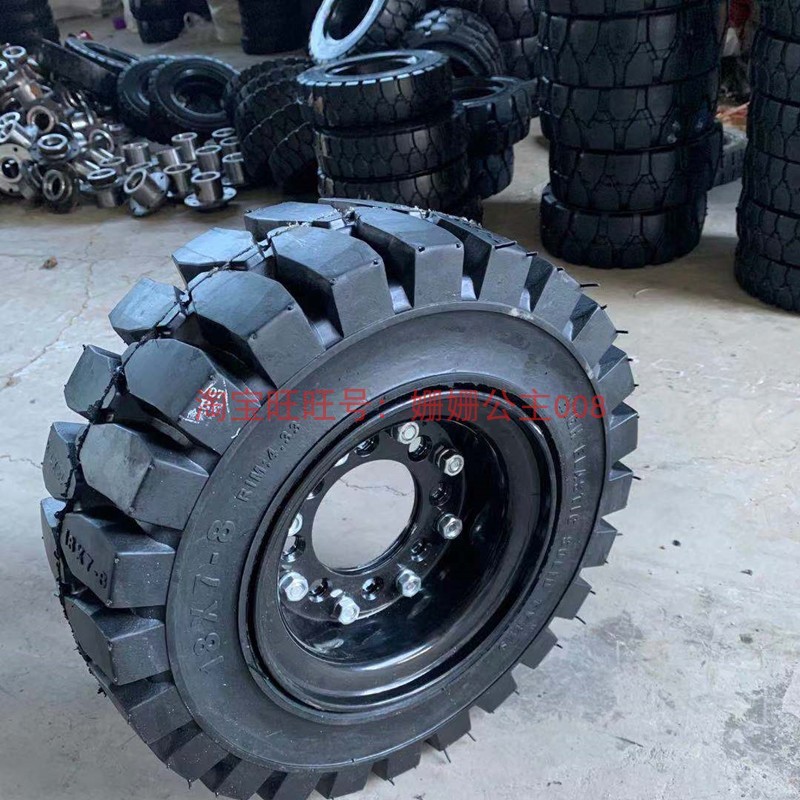 16x6-8实心胎 铲雪扫雪车轮  8/10寸实心轮胎18x7-10对夹载重钢圈