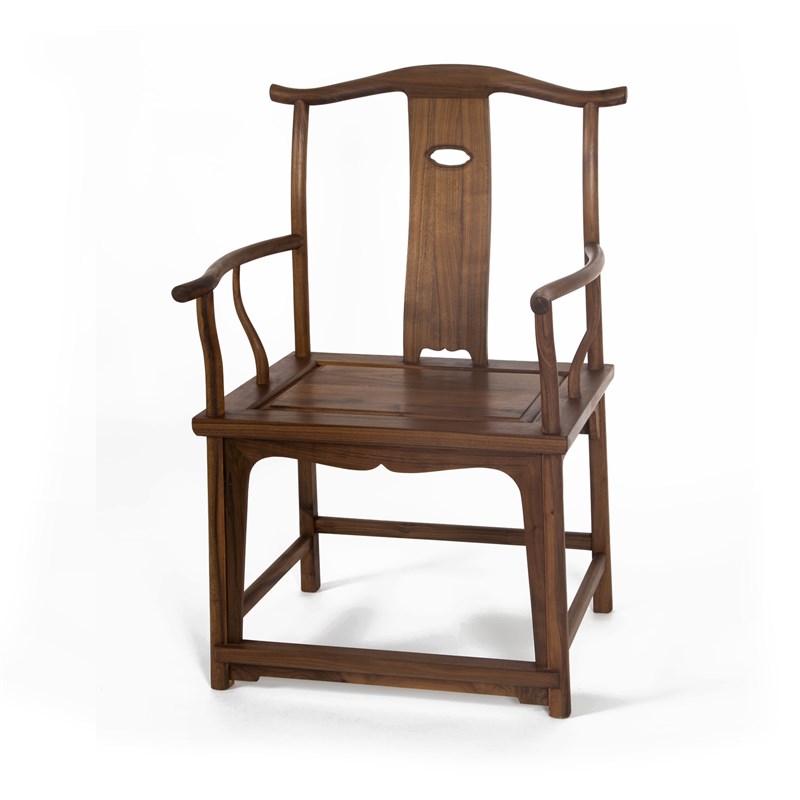 璞木新中式黑胡桃实木官帽椅实木太师椅圈椅餐椅茶椅设计师家具