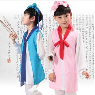 儿童诗朗诵演出服中国风国学书童古装汉服六一传统汉装华服男女童