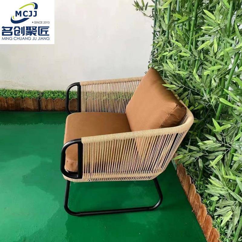 户外休闲防水防晒花园露台庭院阳台单人藤编家具藤椅塑木桌椅组合