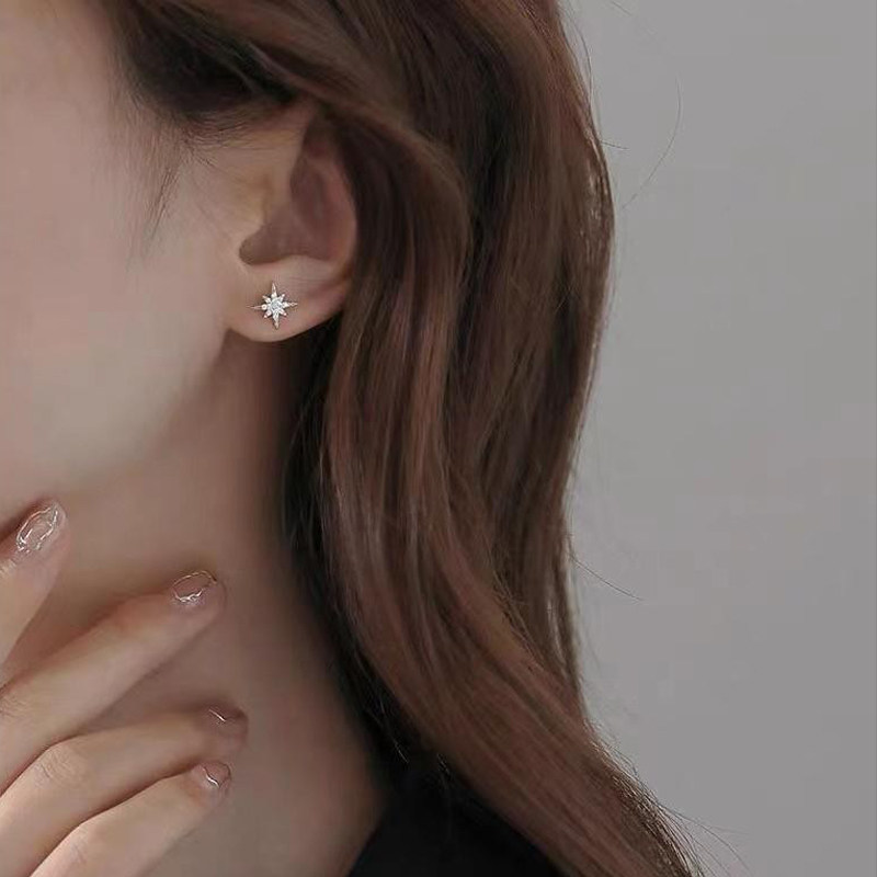 法国设计师六芒星S925纯银耳钉小众轻奢高级感耳环气质耳饰女礼物