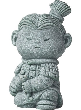 创意卡通兵马俑茶宠摆件中式将士手把件博古架摆设造景桌面装饰品
