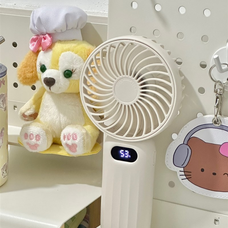 (店主自用分享!质量超级好可视电量小风扇3档可调usb充电便携