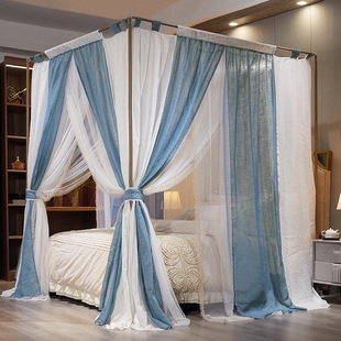 民宿北欧风双层蚊帐家用遮光布防尘顶18m15米床上床幔简约日式