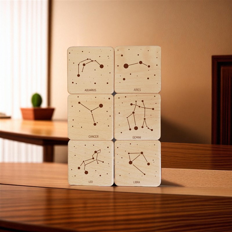 星座实木手机平板支架十二星座实木精巧桌面摆件