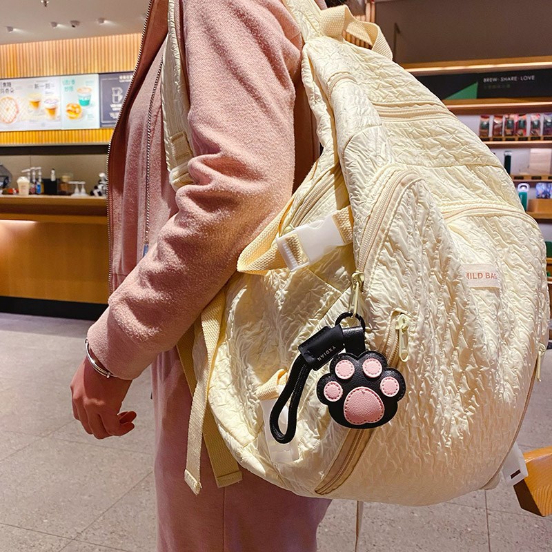 2024年新款皮质猫爪汽车钥匙扣女生书包挂件钥匙链小饰品新年礼物