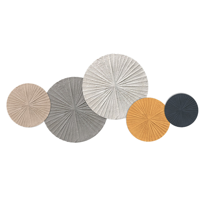 客厅沙发背景墙装饰画高档手绘立体轻奢挂画圆形组合壁画2022新款图片