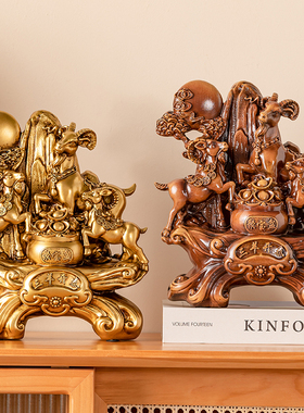 新中式三羊开泰生肖羊工艺品摆件客厅玄关酒柜家居镇宅招财装饰品